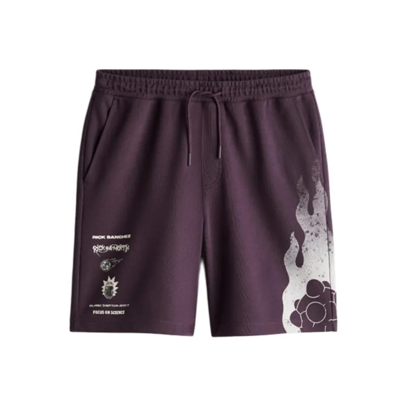 H&M Casual Shorts Men's Dark Purple/Rick And Morty-0
