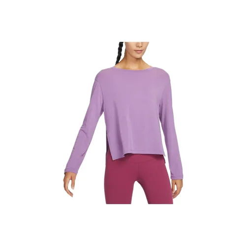 Nike YOGA DRI FIT T Shirt Women's Dust Purple