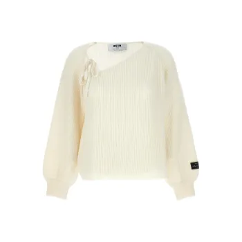 MSGM Tie Detailed Knit Jumper