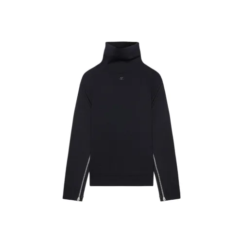 COURREGES Oversized Mockneck Knit Sweater 'Black'