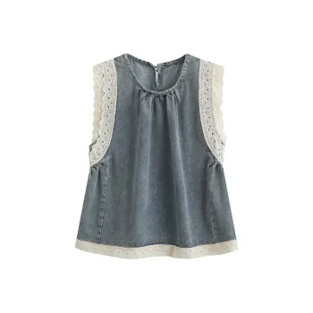 OURUOKE Tank Tops Women's Medium Blue