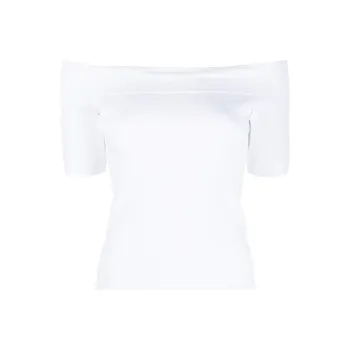 Alexander McQueen Off Shoulder Short Sleeved Top