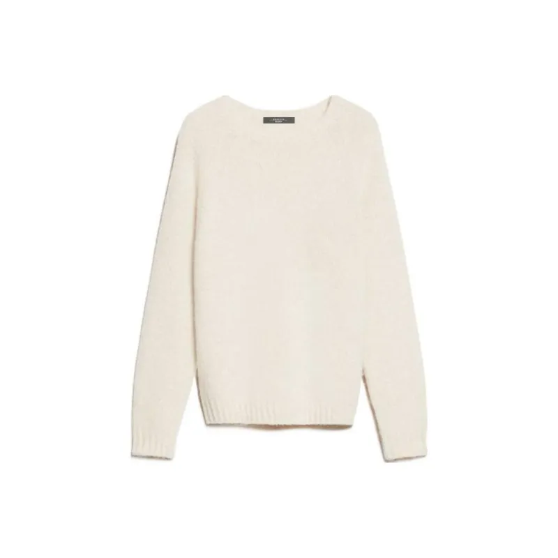 WEEKEND MaxMara Ghiacci Collection Alpaca And Cotton Sweater Women's White-0