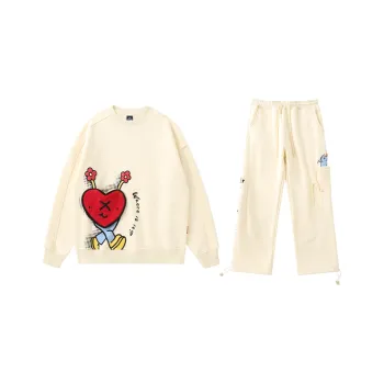 LAMLICKA Sweatshirt Set Unisex Apricot