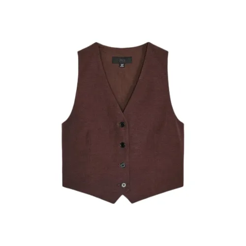 ZARA Tank Tops Women's Dark Brown