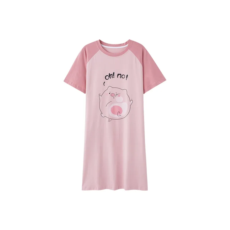 FENTENGCARE Nightgown Women's Pink-0