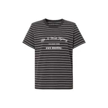 Hopeshow T Shirt Women's Gray Stripes