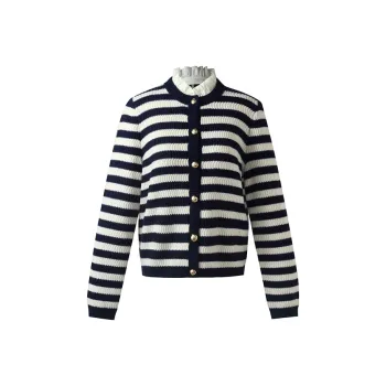 GOELIA Sweater Women's Blue White Striped