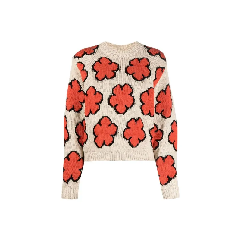 KENZO Boke Flower Intarsia Knit Jumper 'Red'-0