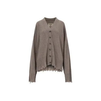 UMA WANG Raw Cut V Neck Cardigan