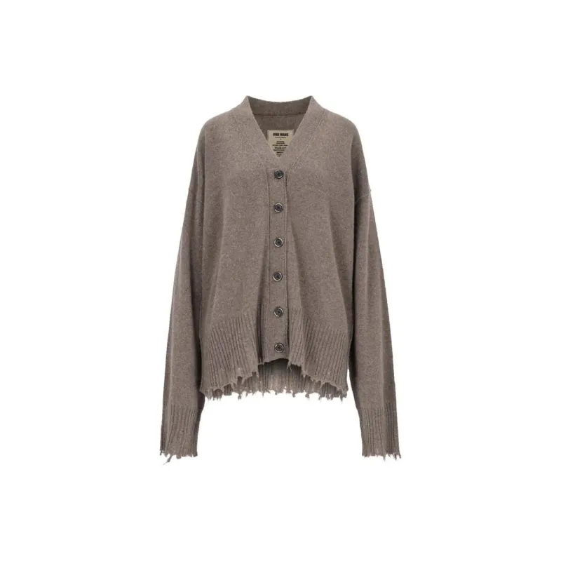 UMA WANG Raw Cut V Neck Cardigan-0