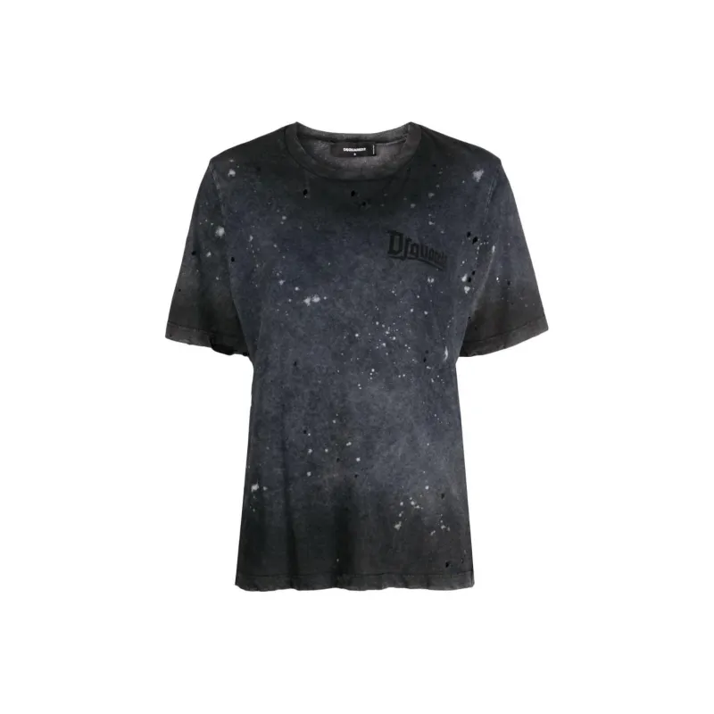 DSQUARED 2 Super Negative Distressed Crewneck T Shirt-0