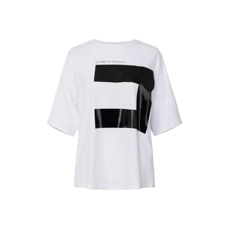 Elisabetta Franchi Logo print Jersey T shirt-0