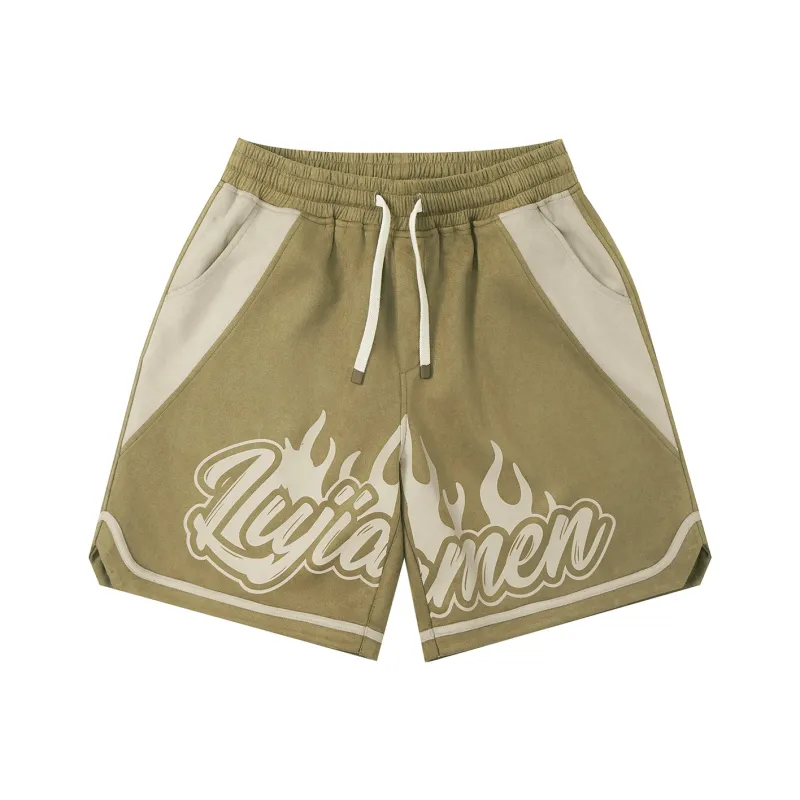 LUJIAMEN Sports Shorts Unisex Khaki-0