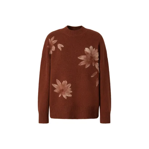 JZ. ANNAKRO aop sweater Women's Red Coffee