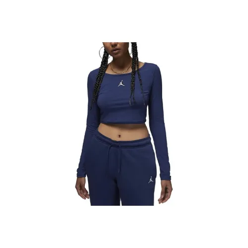 JORDAN Flight Crop Tops Women's Marine Blue