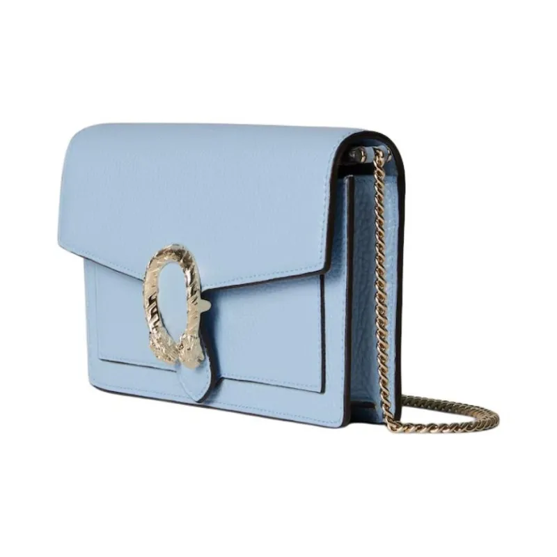 GUCCI Grain Leather Crossbody Bag Regular Women's Light Blue-1