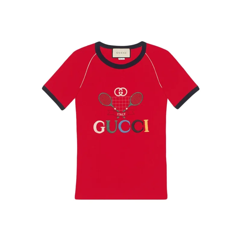 GUCCI SS19 Raglan Sleeve T Shirt Women's Red-0