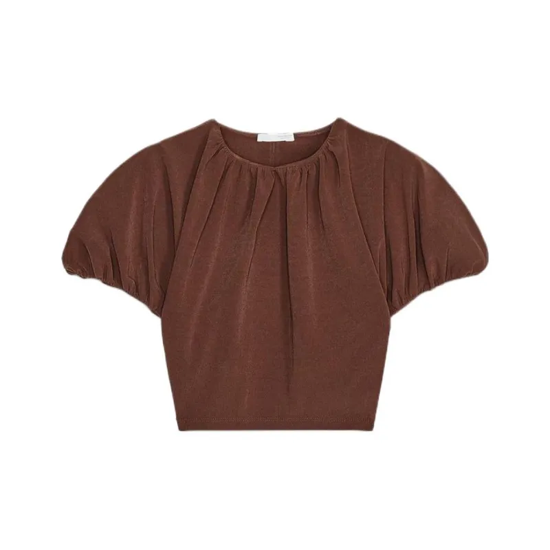 ZARA Crop Top Women's Light Brown-0