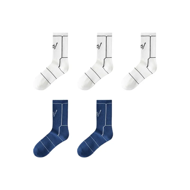 H YXIANG Mid Calf Socks Unisex 5 Pack-12