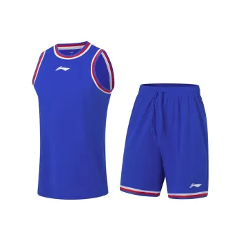 LiNing Professional Basketball Series Basketball Suit Men's Crystal Blue