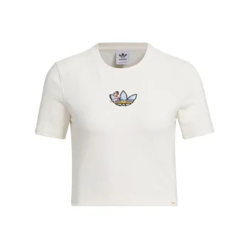 Adidas Originals Monkey Kingdom Crop Tops Women's Pink White