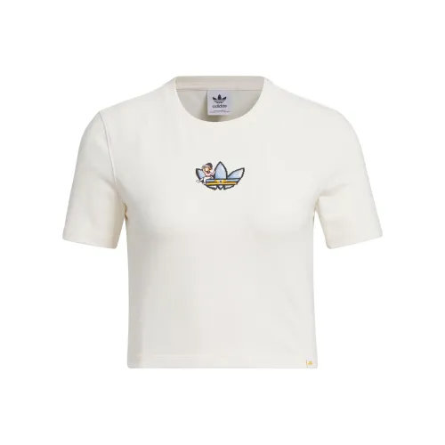 Adidas Originals Monkey Kingdom Crop Tops Women's Pink White