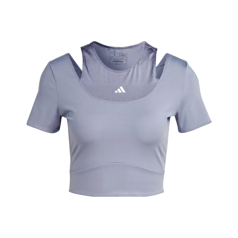 Adidas T Shirt Women's Silver Gray Violet-0