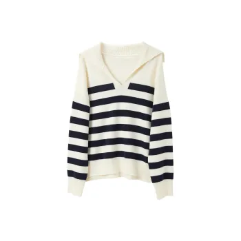 3COLOUR Sweater Women's Navy Blue Stripes