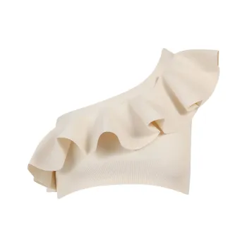 CELINE Ruffle Sleeve T Shirt Women's Nude
