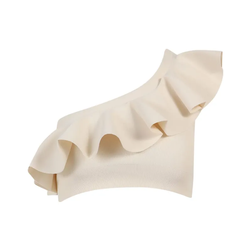 CELINE Ruffle Sleeve T Shirt Women's Nude-0