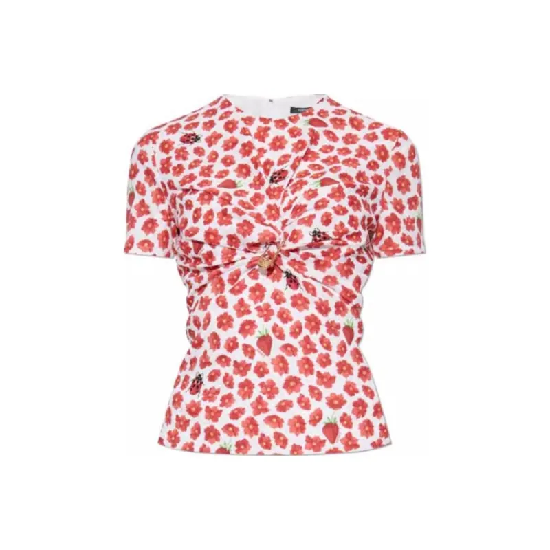 VERSACE COLLECTION Floral Printed Short Sleeved Top-0