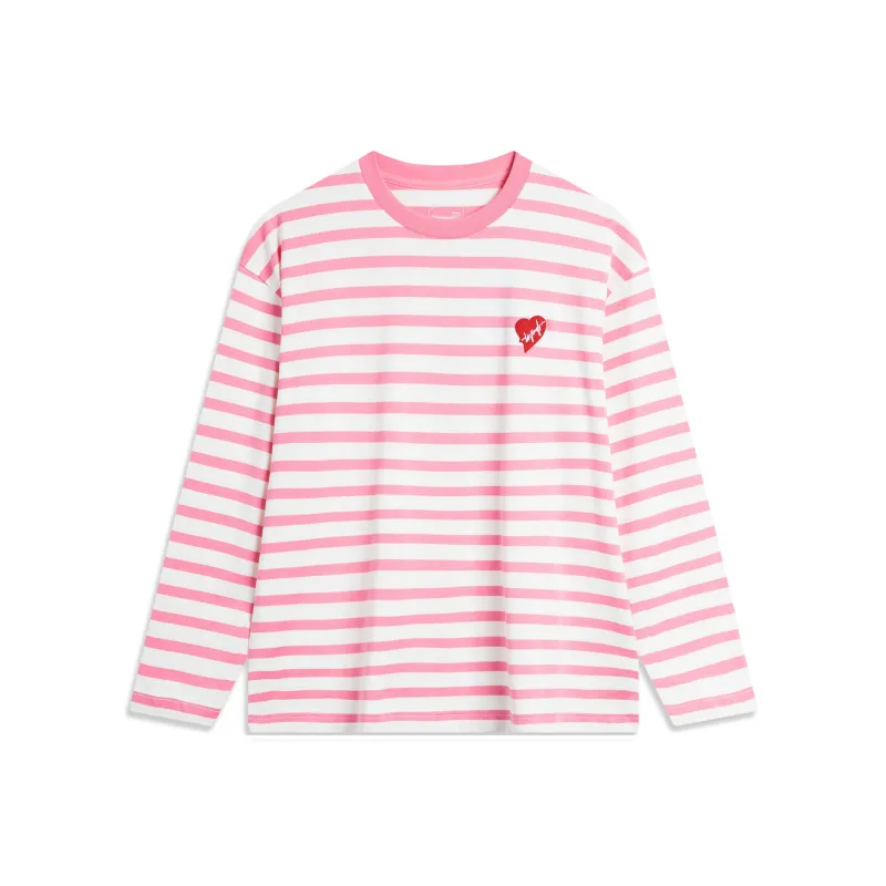 LiNing Sports Fashion Collection Drop Shoulder Sleeve T Shirt Women's Morning Light Pink-0