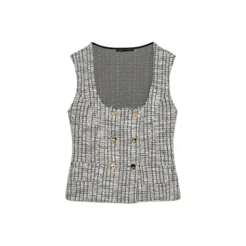 ZARA Tank Tops Women's Nude/Black
