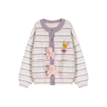 B.Duck Sweater Women's Pink Stripes