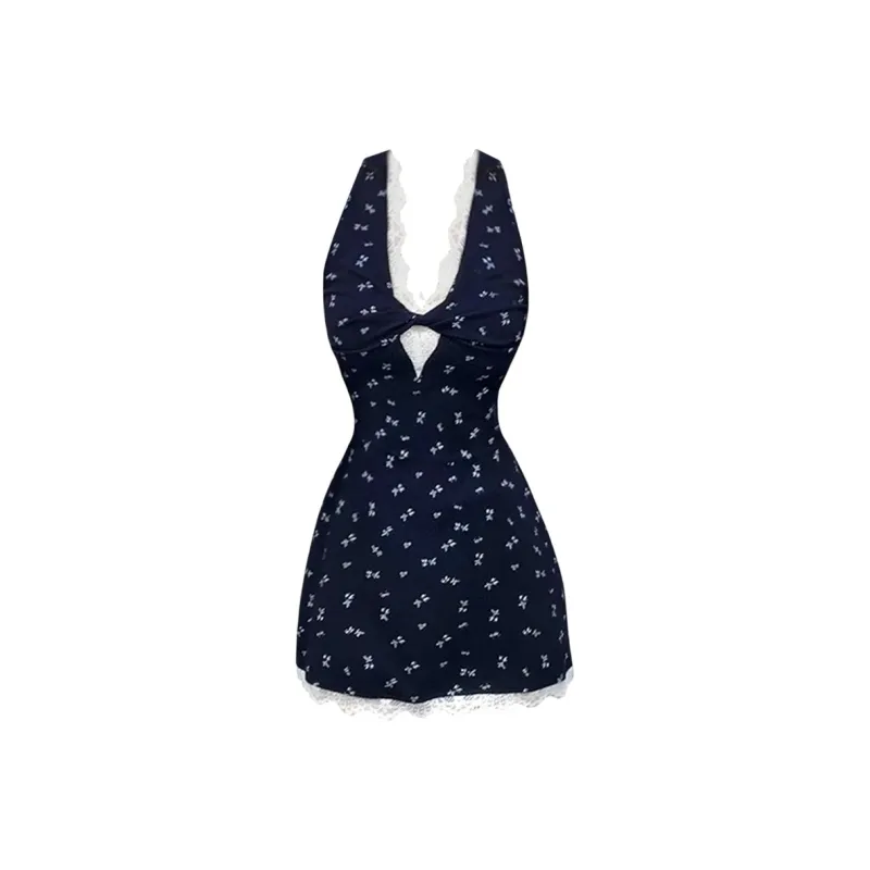 Vine Color Sleeveless Dress Style Women's Blue Single Item-9