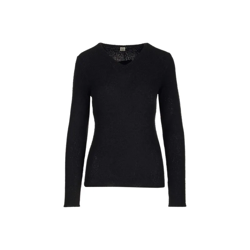 TOTEME V Neck Rib Knit Jumper-0