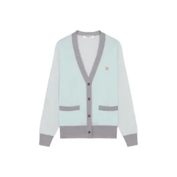 Maison Kitsune Baby Fox Patch Color Block Knit Cardigan