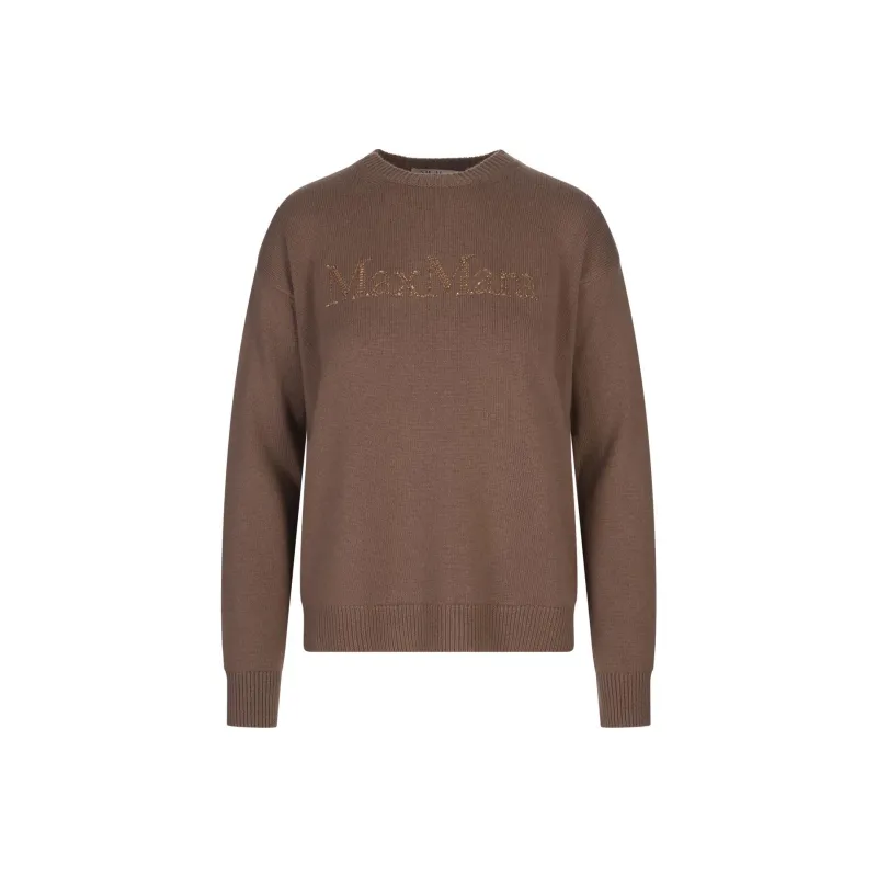MaxMara Logo Embellished Crewneck Jumper-0