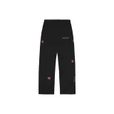 Black Pants with Pink Embroidery Logo