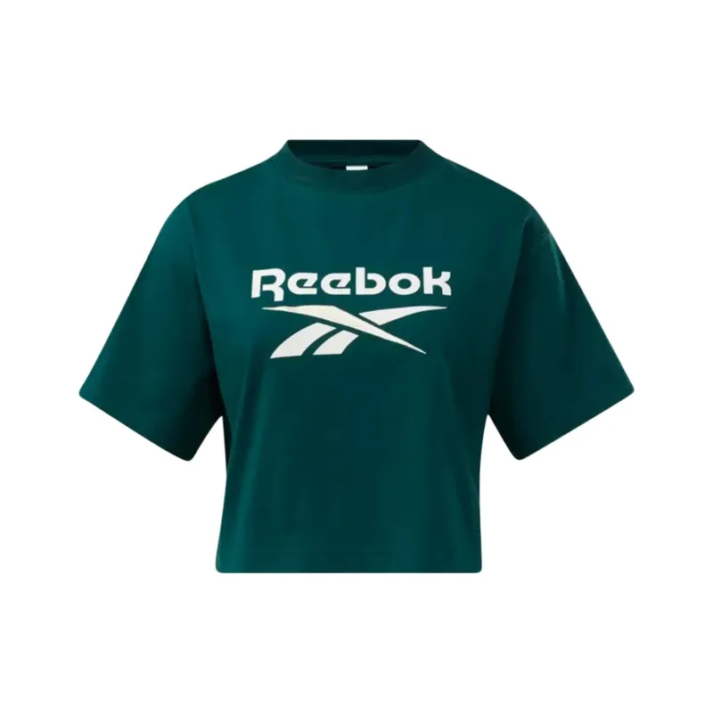 Reebok CL AE BIG LOGO CROP TEE T-Shirt Women's Green-0
