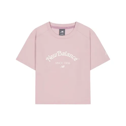 New Balance Drop Shoulder Sleeve T Shirt Women's Pink