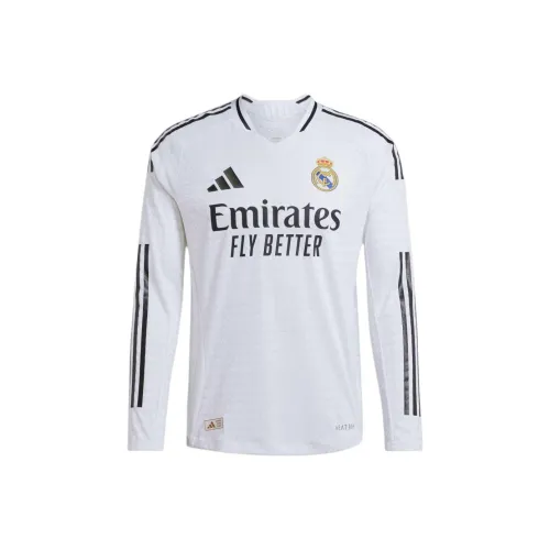 Adidas Free Shipping With AdiClub Real Madrid 24/25 Long Sleeve Home Authentic Jersey