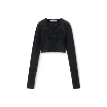 Alexander Wang Cropped Long Sleeve Top