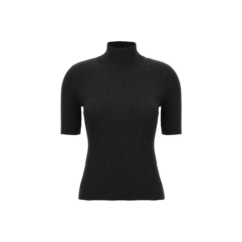 MISSONI Glitter Effect Short Sleeved Turtleneck Top-0