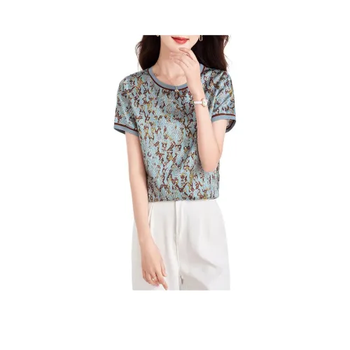 Yi Mengyuan Short Sleeved Silk T Shirt Women's