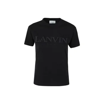 Lanvin Paris Embroidered Short-Sleeve Tee 'Black'