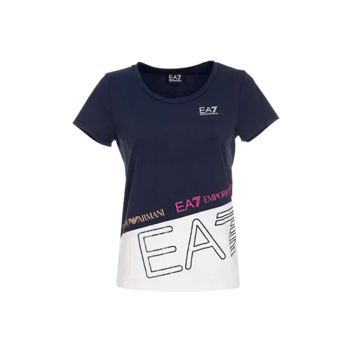 EMPORIO ARMANI EA7 T Shirts Women's Navy