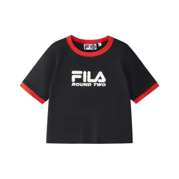 FILA FUSION x Round Two Raglan Sleeve T Shirt Women's Jet Black
