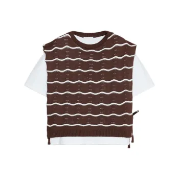 ZARA T Shirt Women's Brown/White